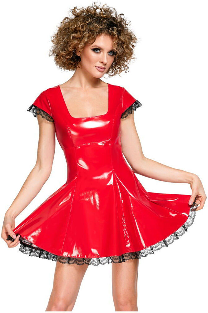 Black Level Red Vinyl Dress XL