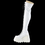 DemoniaCult SHAKER-374 White Boots | Angel Clothing