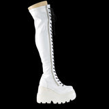 DemoniaCult SHAKER-374 White Boots | Angel Clothing