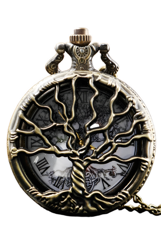 Steampunk Pocket Watch with Tree of Life Design