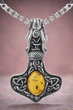 Alchemy Amber Dragon Thor Hammer Pendant | Angel Clothing