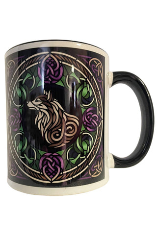 Celtic Knot White Wolf Mug
