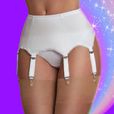 Nylon Dreams 6 Strap Suspender Belt White | Angel Clothing