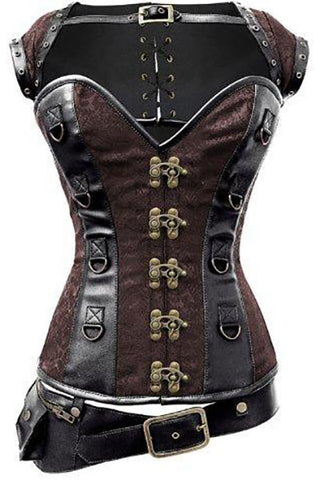 Brown Brocade Corset - (Size 18 Corset only) | Angel Clothing