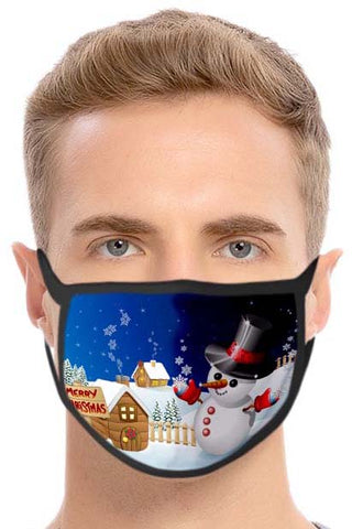 Christmas Face Mask Snowman in Garden | Angel Clothing