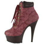 Pleaser DELIGHT 600TL 02 Boots Burgundy | Angel Clothing