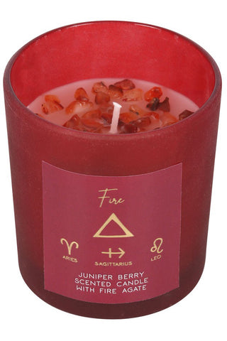 Fire Element Juniper Berry Crystal Chip Candle | Angel Clothing