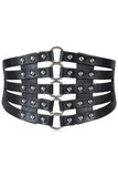 Black Faux Leather O-Ring Waist Belt | Angel Clothing