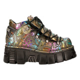 New Rock Vintage Flower Holo Shoes M-106N-S73 | Angel Clothing