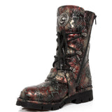 New Rock Red Vintage Flower Comfort Boots M.1473-S42 | Angel Clothing