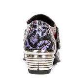 New Rock Purple Embossed Vintage Flower Shoes M.7960-S6 | Angel Clothing