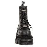 New Rock Black Combat Boots M.NEWMILI083-S21 | Angel Clothing