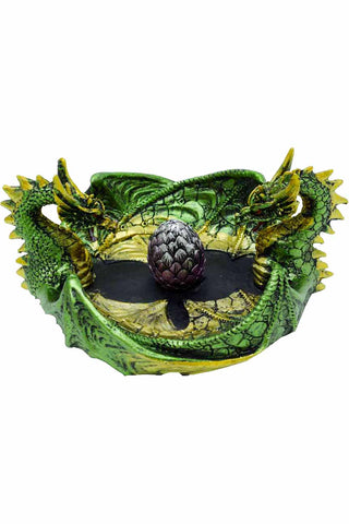 Twin Dragon Incense Holder Green | Angel Clothing