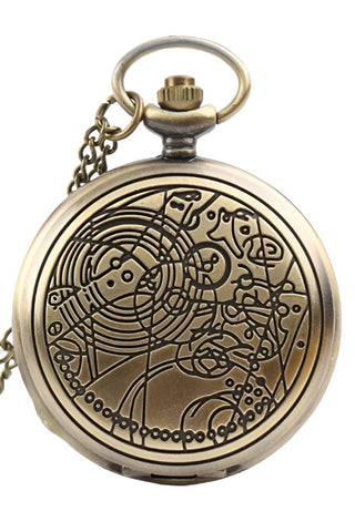 Alien Symbols Steampunk Pocket Watch on Necklace Chain | Angel Clothing
