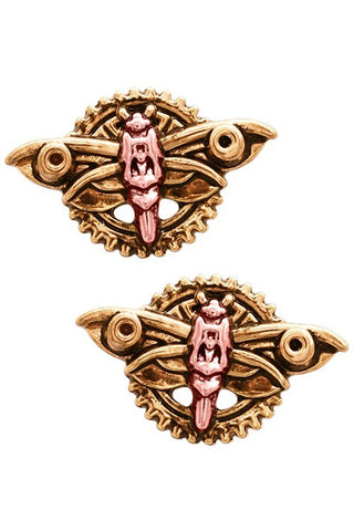 Magradores Moth Earrings Steampunk Engineerium | Angel Clothing
