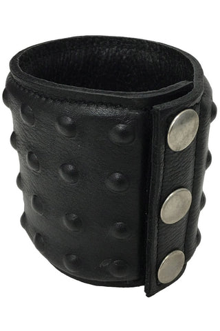 Black Leather Studded Wrist Cuff | Angel Clothing