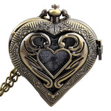 Heart Shaped Pocketwatch Necklace Antique Bronze | Angel Clothing