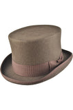 Brown Wool Felt Steampunk Top Hat | Angel Clothing