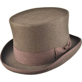 Brown Wool Felt Steampunk Top Hat | Angel Clothing