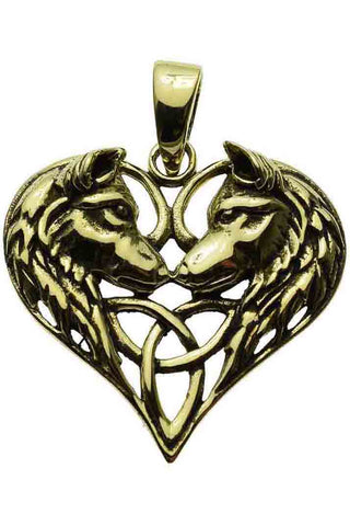 Lisa Parker Wolves Heart Pendant Bronze | Angel Clothing