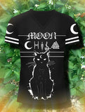 Heartless Moon Kitty Varsity Tshirt | Angel Clothing