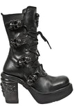 New Rock All Black NRK Skull Boots M.8366-S8 | Angel Clothing