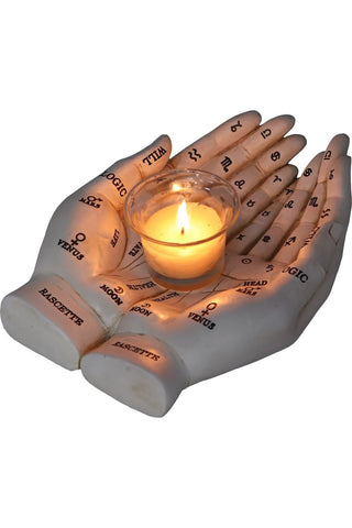 Palmists Guide White Tealight Holder | Angel Clothing