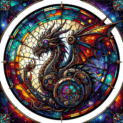 A high-quality, close-up photograph of "Oakhart The Spirit of the Glade Print" in a simple black frame, showing the vibrant colours and intricate details of the faerie and forest setting.