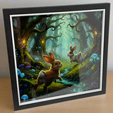 Oakhart Metallic Mystic Rabbits Print Framed | Angel Clothing