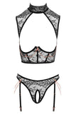 Abierta Fina Rose Gold Lace Set | Angel Clothing