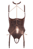 Abierta Fina Bronze Gold Crotchless Body | Angel Clothing
