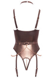 Abierta Fina Bronze Gold Crotchless Body | Angel Clothing