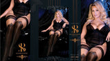 Ballerina 486 Hold Ups Stockings Plus Size Black Skin (XL) | Angel Clothing