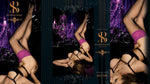 Ballerina 500 Hold Ups Stockings Black Magenta | Angel Clothing