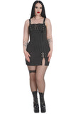 Banned Black Core Pinstripe Slit Dress | Angel Clothing