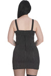 Banned Black Core Pinstripe Slit Dress | Angel Clothing