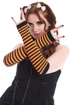 Banned Francis Striped Arm Warmers Orange | Angel Clothing