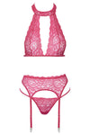 Cottelli Lingerie Pink Halterneck Lingerie Set (L/XL) | Angel Clothing