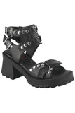 DemoniaCult BRATTY 07 Black Sandals | Angel Clothing