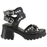 DemoniaCult BRATTY 07 Black Sandals | Angel Clothing