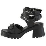 DemoniaCult BRATTY 07 Black Sandals | Angel Clothing