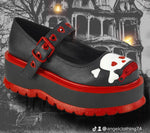 DemoniaCult SLACKER 27 Black Red Shoes (UK6) | Angel Clothing