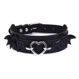Black Batwing Heart Collar | Angel Clothing