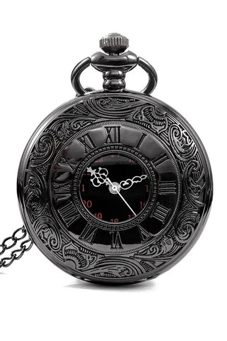 Gunmetal Steampunk Pocket Watch with Necklace Chain | Angel Clothing