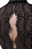 Grey Velvet Collared Lace Set | Angel Clothing