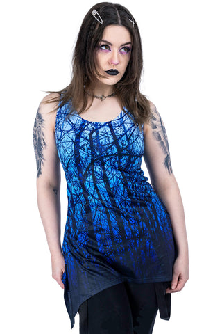 Innocent Blue Forest Lace Panel Vest | Angel Clothing