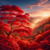 Oakhart Crimson Canopy Print Framed | Angel Clothing