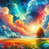 Oakhart Cosmic Meadow Print Framed | Angel Clothing