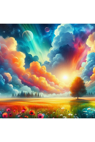 Oakhart Cosmic Meadow Print Framed | Angel Clothing