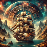 Oakhart The Time Traveler's Galleon Print Framed | Angel Clothing